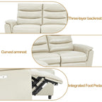 Canapé sectionnel inclinable électrique AECOJOY, canapé-lit en cuir PU avec méridienne de rangement, dossier et repose-pieds réglables