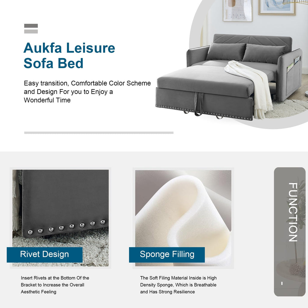 Canapé-lit convertible 3 en 1 Aukfa en velours