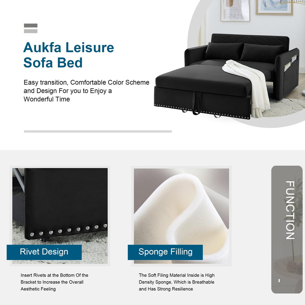 Canapé-lit convertible 3 en 1 Aukfa en velours