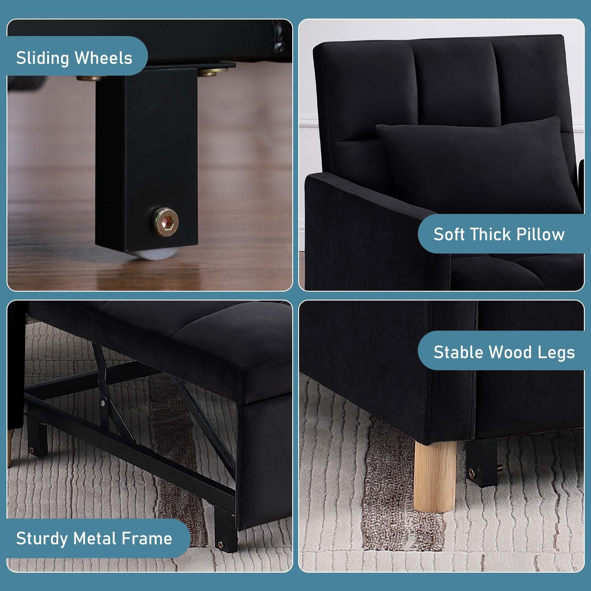 Fauteuil-lit convertible Aukfa avec oreiller