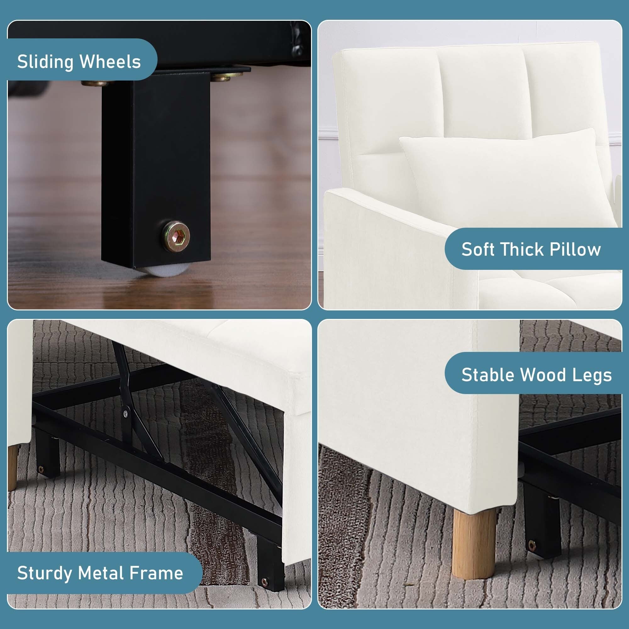 Fauteuil-lit convertible Aukfa avec oreiller