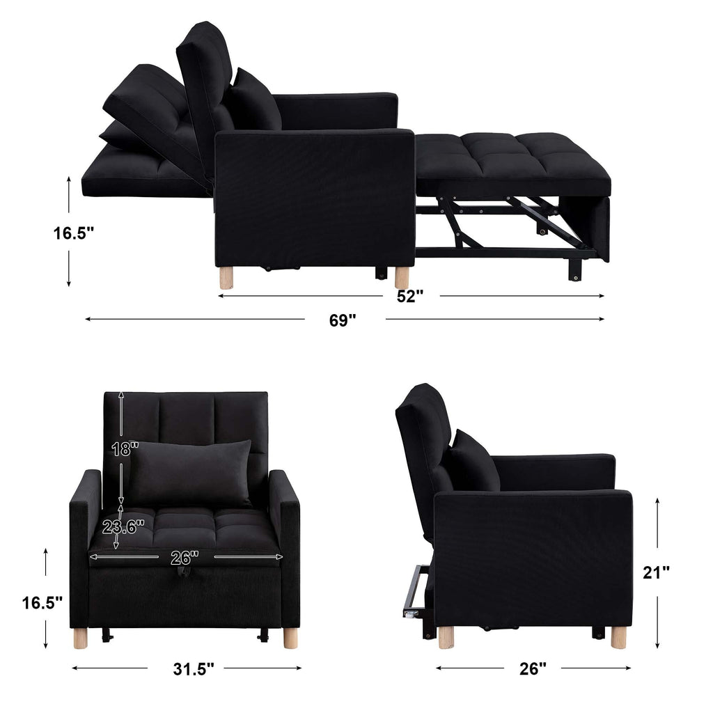 Fauteuil-lit convertible Aukfa avec oreiller
