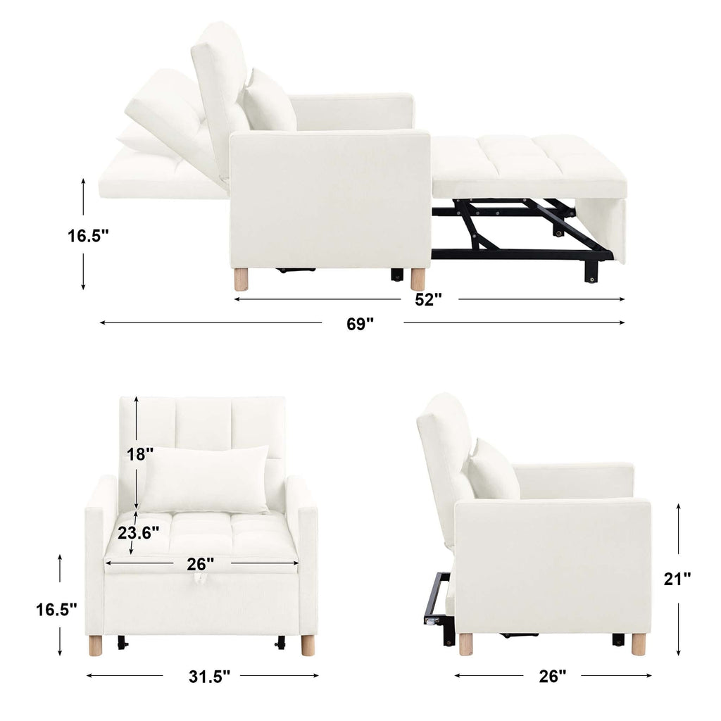 Fauteuil-lit convertible Aukfa avec oreiller