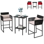 Ensemble de bar en osier AVAWING 3 pièces avec housse de coussin supplémentaire