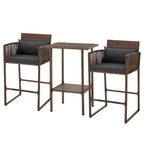 Ensemble de bar en osier AVAWING 3 pièces avec housse de coussin supplémentaire