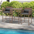 Ensemble de bar en osier AVAWING 3 pièces avec housse de coussin supplémentaire