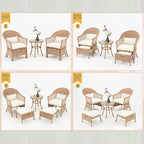 Ensemble de meubles de patio AVAWING 5 pièces, chaises d'extérieur en rotin, ensemble de conversation bistro en osier