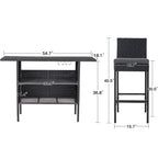 Ensemble de bar de patio AVAWING 5 pièces en rotin avec coussin amovible