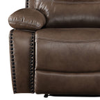 Fauteuil inclinable Aashi en cuir marron et gel assorti