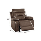 Fauteuil inclinable Aashi en cuir marron et gel assorti