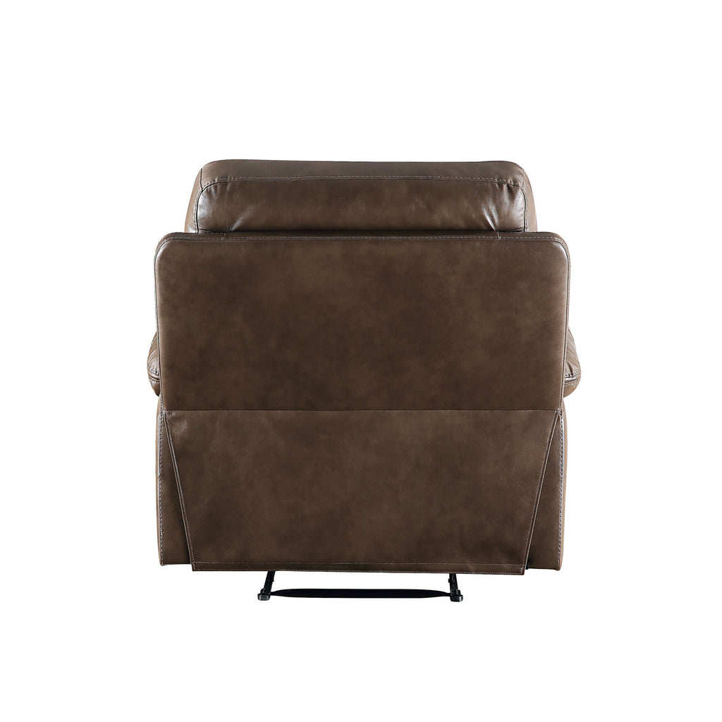 Fauteuil inclinable Aashi en cuir marron et gel assorti