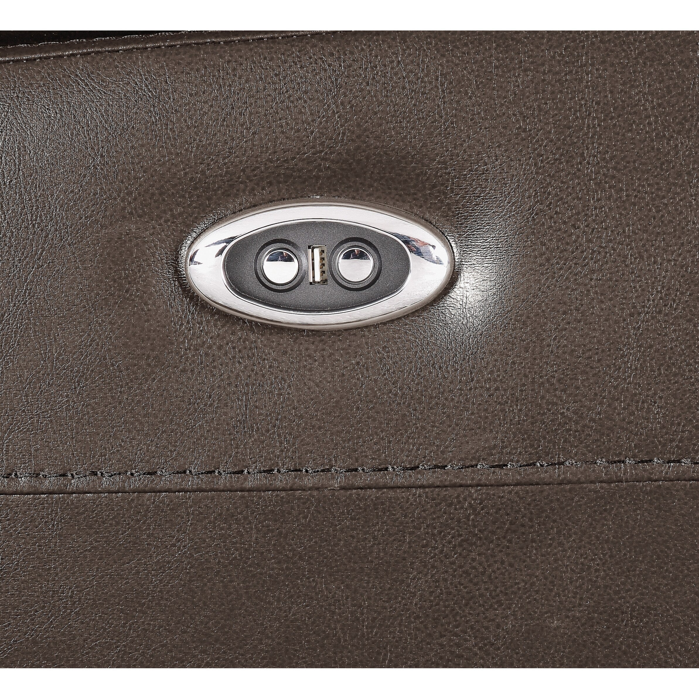 Fauteuil inclinable Aashi en cuir marron et gel assorti