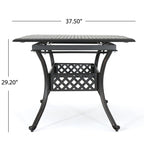 Collection de salle à manger rustique d'extérieur en cuivre et aluminium moulé Abigal par Christopher Knight Home - N/A