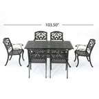 Collection de salle à manger rustique d'extérieur en cuivre et aluminium moulé Abigal par Christopher Knight Home - N/A