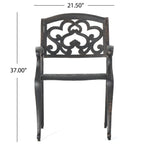 Collection de salle à manger rustique d'extérieur en cuivre et aluminium moulé Abigal par Christopher Knight Home - N/A