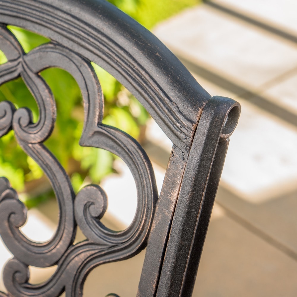 Collection de salle à manger rustique d'extérieur en cuivre et aluminium moulé Abigal par Christopher Knight Home - N/A