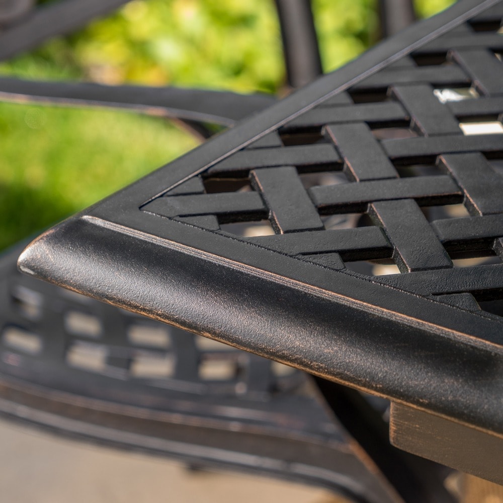 Collection de salle à manger rustique d'extérieur en cuivre et aluminium moulé Abigal par Christopher Knight Home - N/A