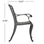 Collection de salle à manger rustique d'extérieur en cuivre et aluminium moulé Abigal par Christopher Knight Home - N/A