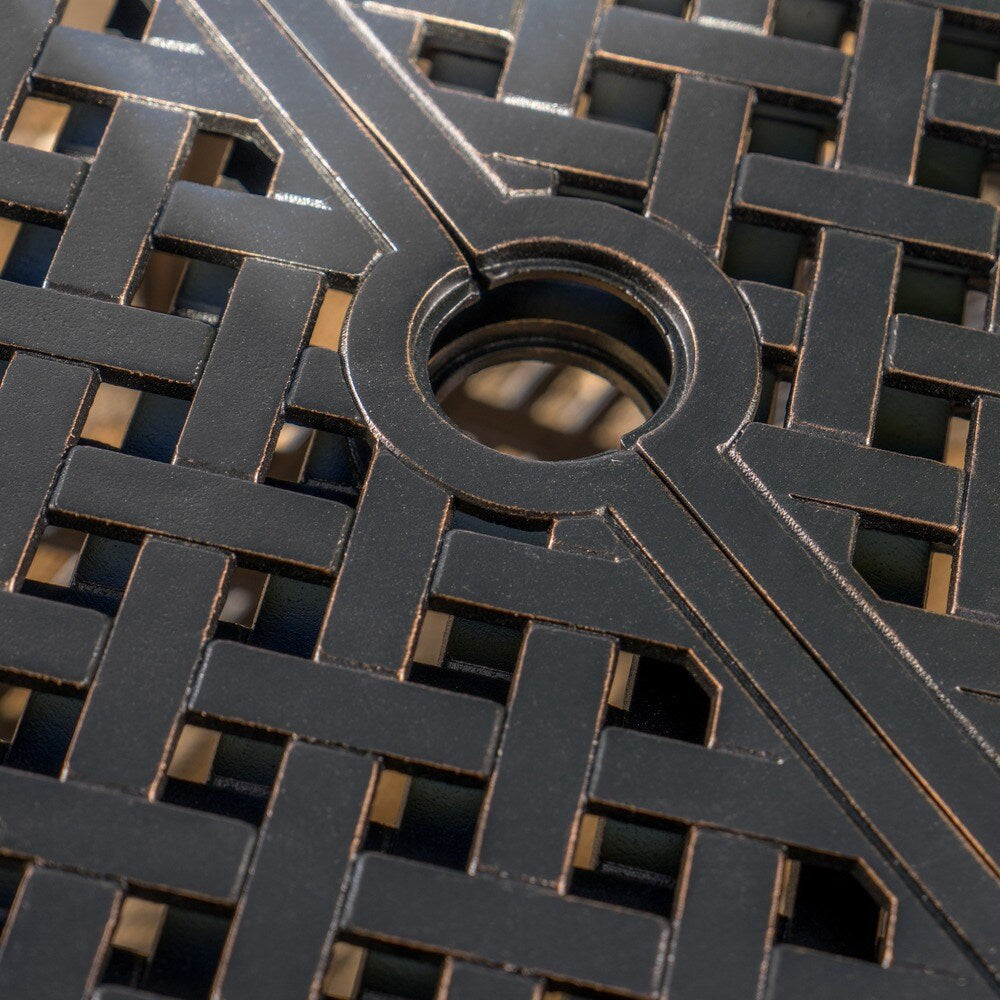 Collection de salle à manger rustique d'extérieur en cuivre et aluminium moulé Abigal par Christopher Knight Home - N/A