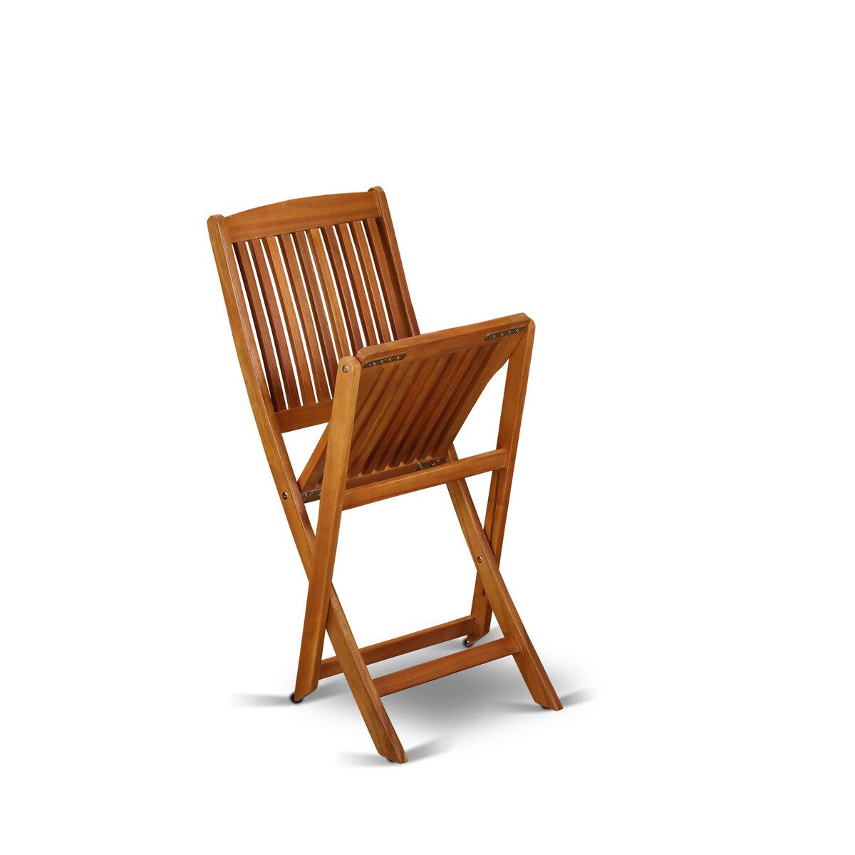 Ensemble de table de patio East West Furniture : table en bois d'acacia, chaises pliantes et chaises d'appoint, huile naturelle (options de pièces)