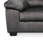 Canapé Acai, coussins capitonnés, accoudoirs en polyester gris, 94 pouces