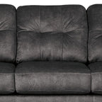 Canapé Acai, coussins capitonnés, accoudoirs en polyester gris, 94 pouces