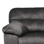 Canapé Acai, coussins capitonnés, accoudoirs en polyester gris, 94 pouces