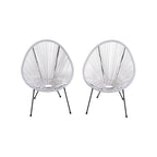 Chaises Acapulco blanches de qualité hôtelière (lot de 2)