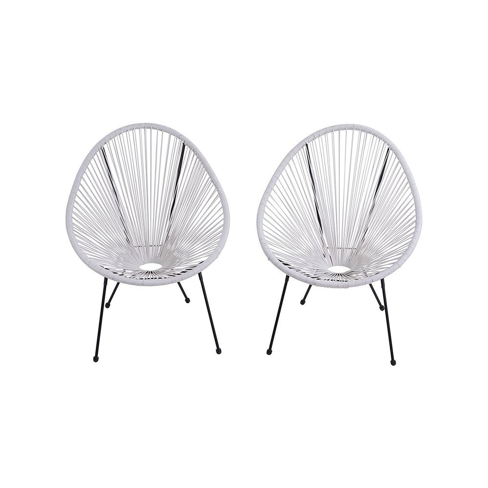 Chaises Acapulco blanches de qualité hôtelière (lot de 2)