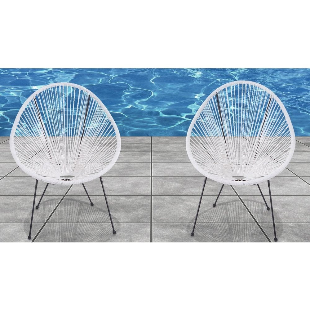 Chaises Acapulco blanches de qualité hôtelière (lot de 2)