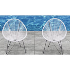 Chaises Acapulco blanches de qualité hôtelière (lot de 2)