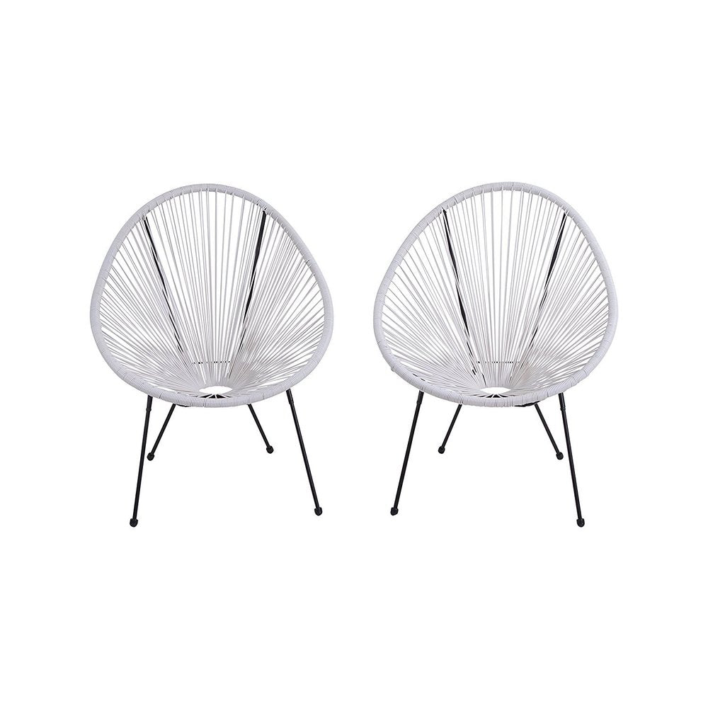 Chaises Acapulco blanches de qualité hôtelière (lot de 2)