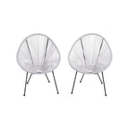 Chaises Acapulco blanches de qualité hôtelière (lot de 2)