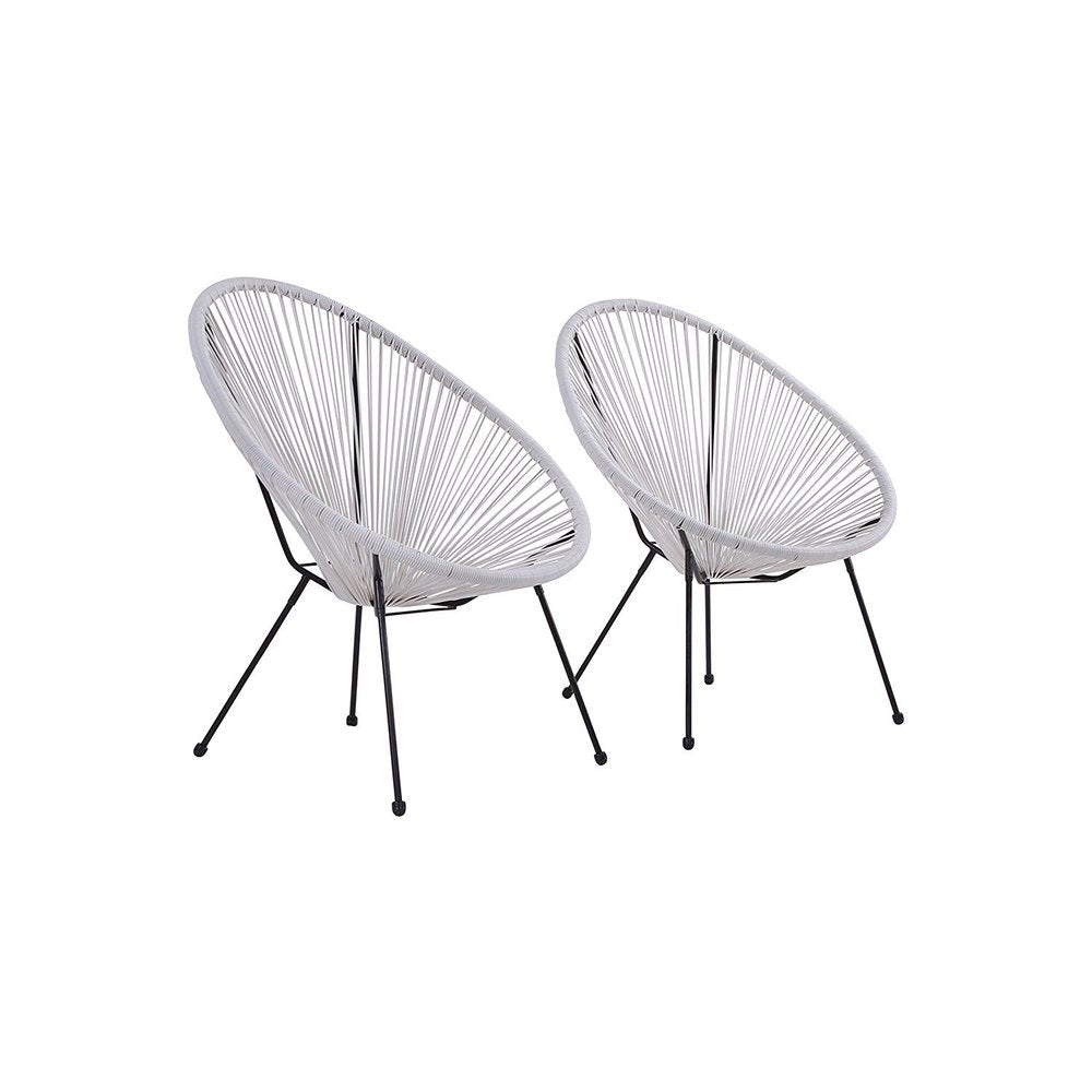 Chaises Acapulco blanches de qualité hôtelière (lot de 2)