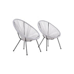 Chaises Acapulco blanches de qualité hôtelière (lot de 2)