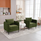 Fauteuil d'appoint pour salon, canapé simple confortable en velours, fauteuil moderne du milieu du siècle avec 1 coussin et pieds en métal