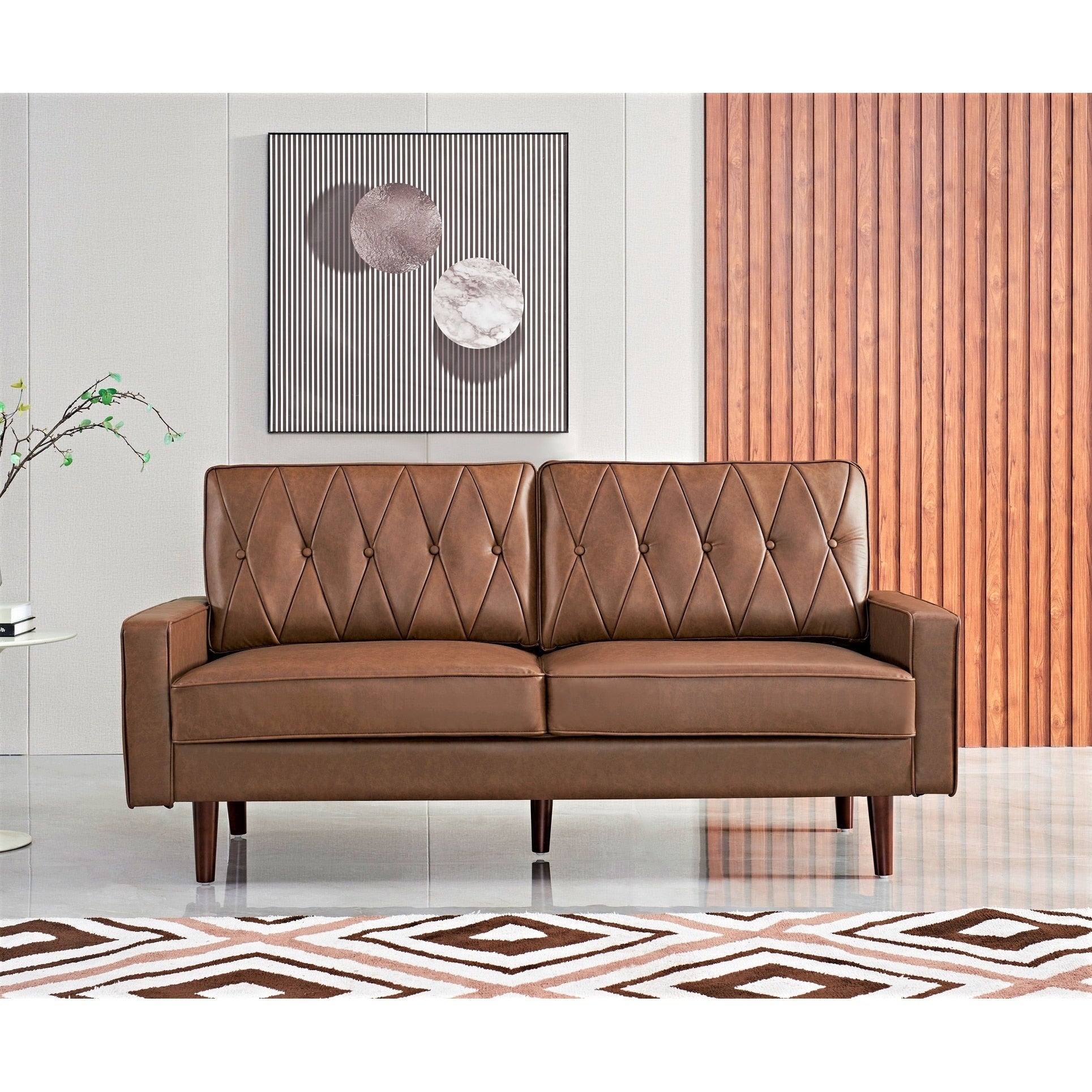 Canapé Acire 69.3 avec dossier coussiné en similicuir