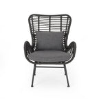 Ensemble de salon de jardin Acuna 3 pièces en osier avec coussins par Christopher Knight Home