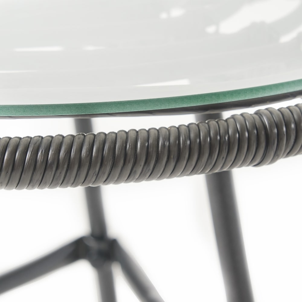 Ensemble de salon de jardin Acuna 3 pièces en osier avec coussins par Christopher Knight Home