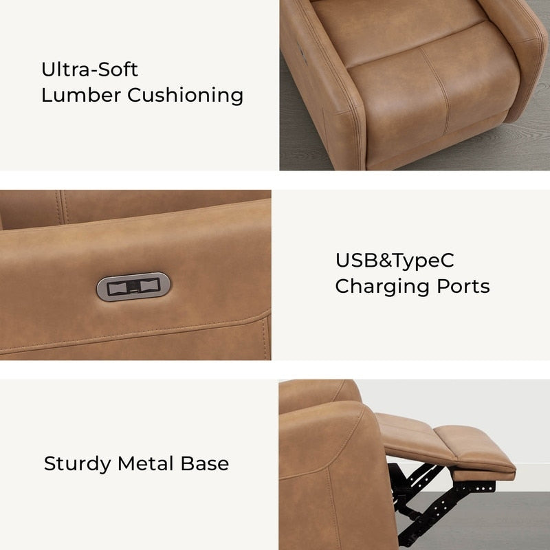 Fauteuil inclinable pivotant électrique Adalyn avec coussin lombaire