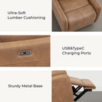 Fauteuil inclinable pivotant électrique Adalyn avec coussin lombaire