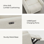 Fauteuil inclinable pivotant électrique Adalyn avec coussin lombaire