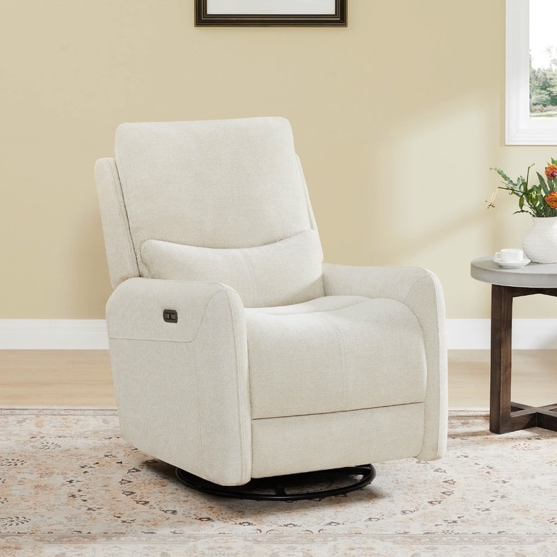 Fauteuil inclinable pivotant électrique Adalyn avec coussin lombaire