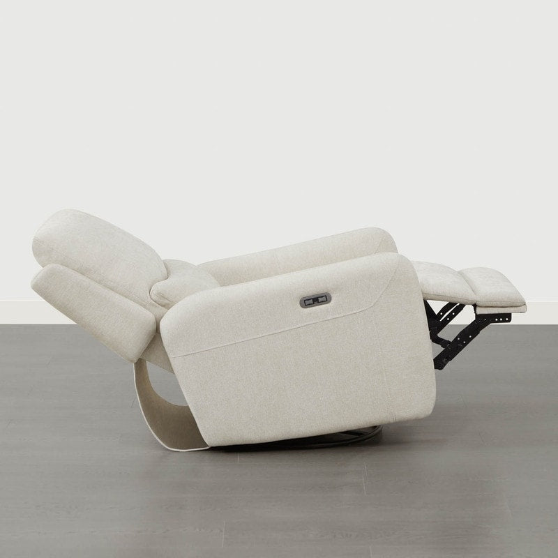 Fauteuil inclinable pivotant électrique Adalyn avec coussin lombaire