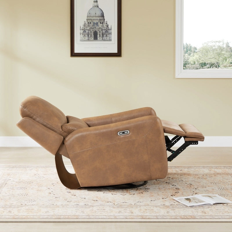 Fauteuil inclinable pivotant électrique Adalyn avec coussin lombaire