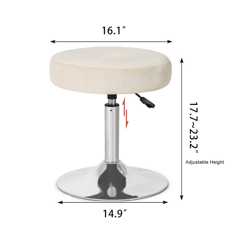 Tabouret de coiffeuse pivotant rond et réglable en velours Adeco