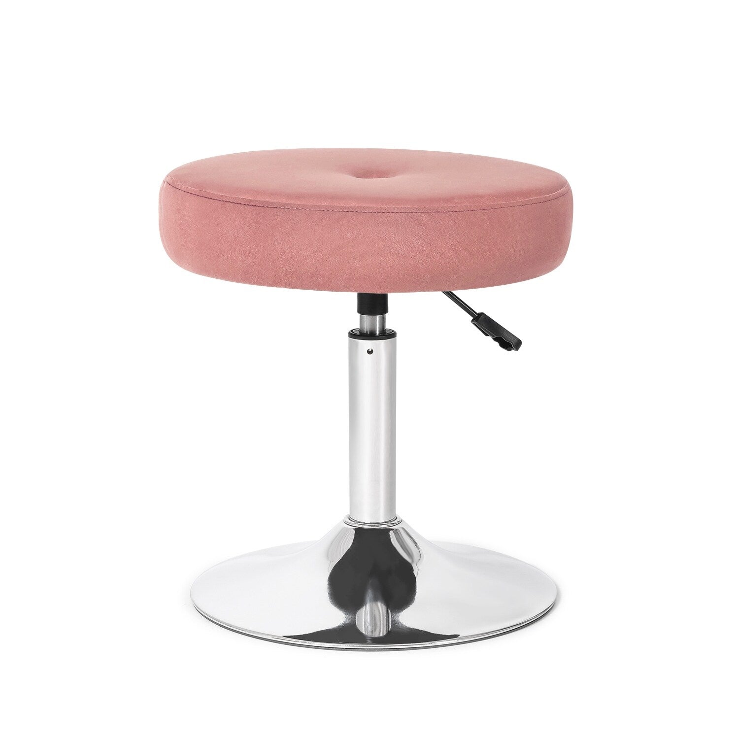 Tabouret de coiffeuse pivotant rond et réglable en velours Adeco