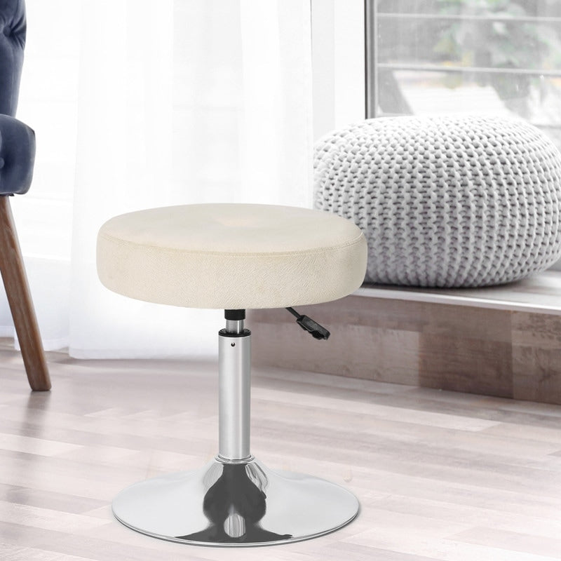 Tabouret de coiffeuse pivotant rond et réglable en velours Adeco