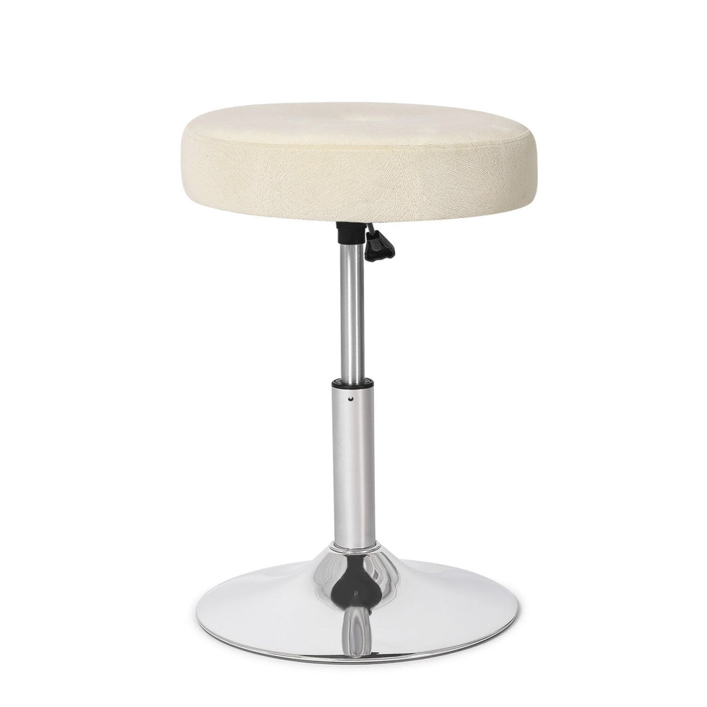 Tabouret de coiffeuse pivotant rond et réglable en velours Adeco
