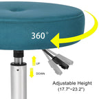 Tabouret de coiffeuse pivotant rond et réglable en velours Adeco